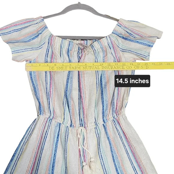 GYPSIES MOONDUST Womens Romper Small Natural Stripe Coastal Boho NEW - Picture 8 of 12